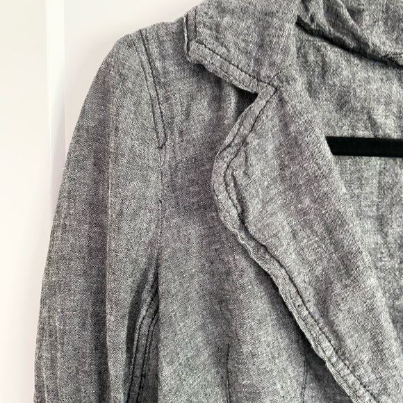 Free People Gray Ruffle Blazer Jacket Small - Picture 5 of 14